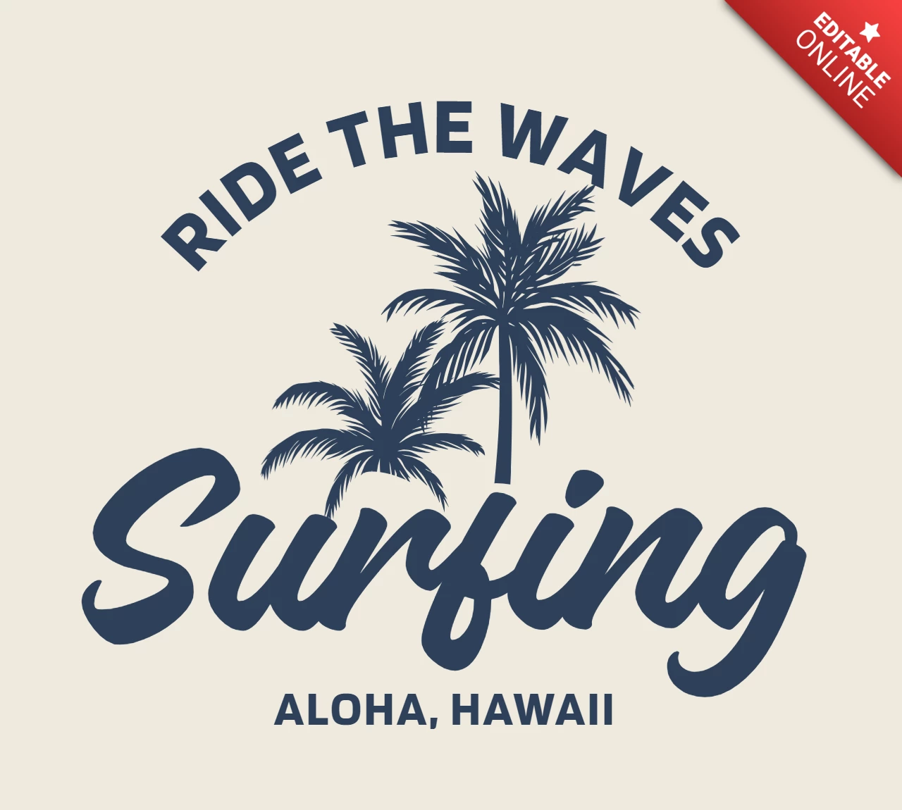 Surfez sur les vagues en surfant sur un modèle de conception de t-shirt vintage