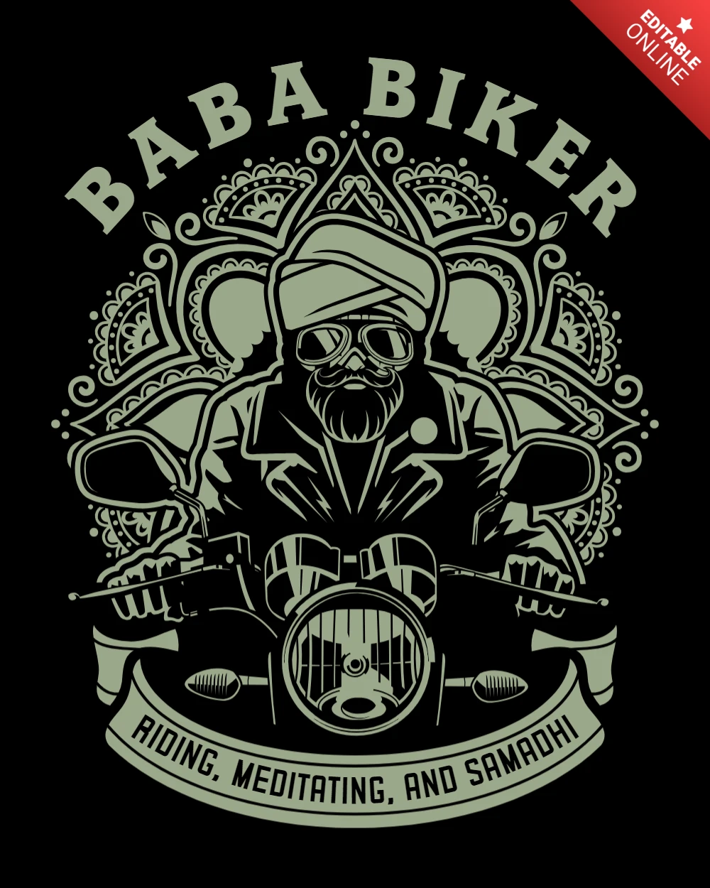 Baba biker t-shirt design vorlage