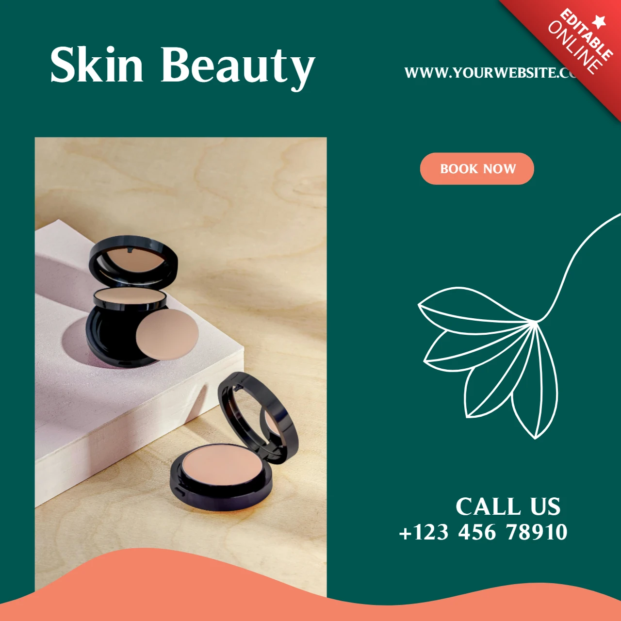 Dark Green Modern Spa Center Promotional Instagram Post Design Template