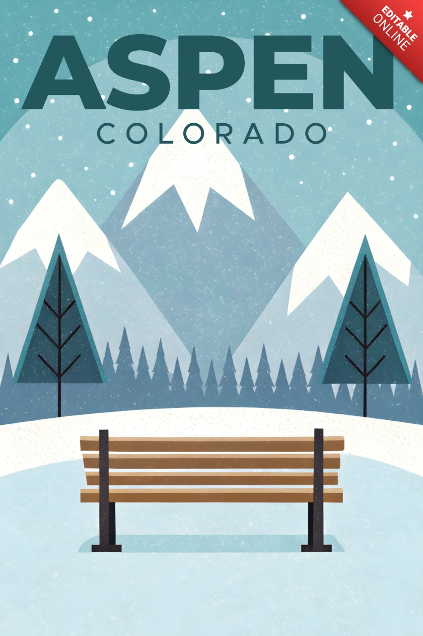 Winterberglandschaftsdesignvorlage für Reiseposter
