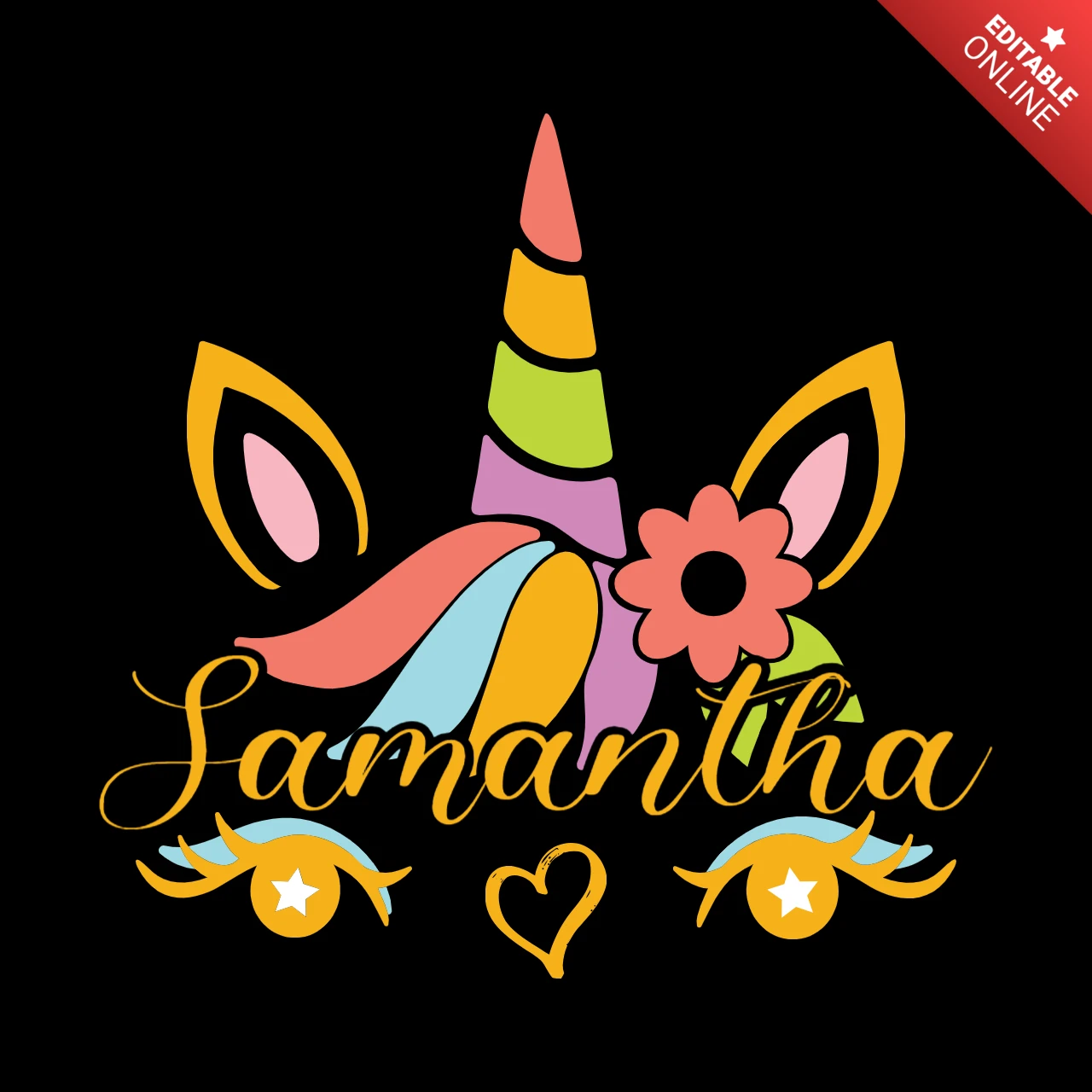 Unicorn Typography T-shirt Design Template