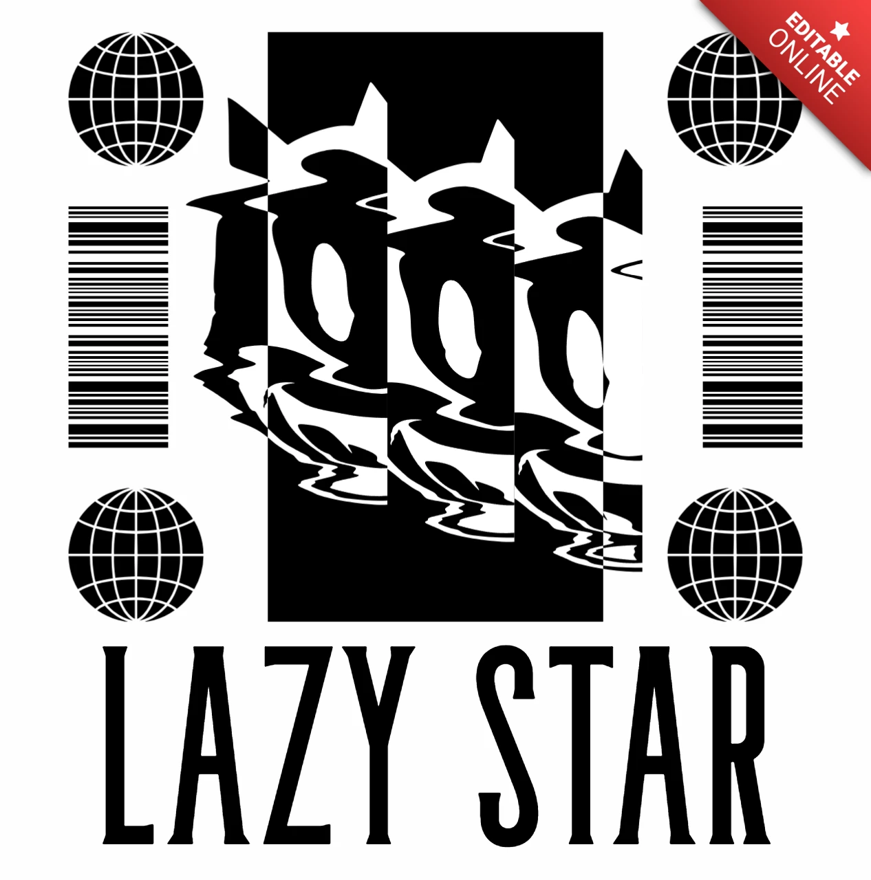 Lazy Star Graphic Design Template for Apparel and Merchandise
