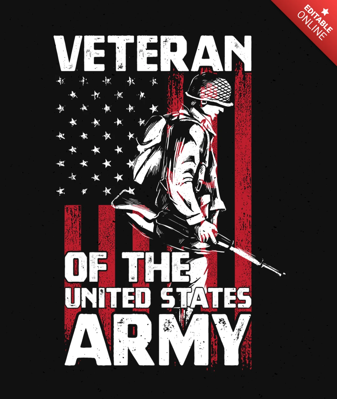 Modelo de design de camiseta de veterano do exército dos Estados Unidos
