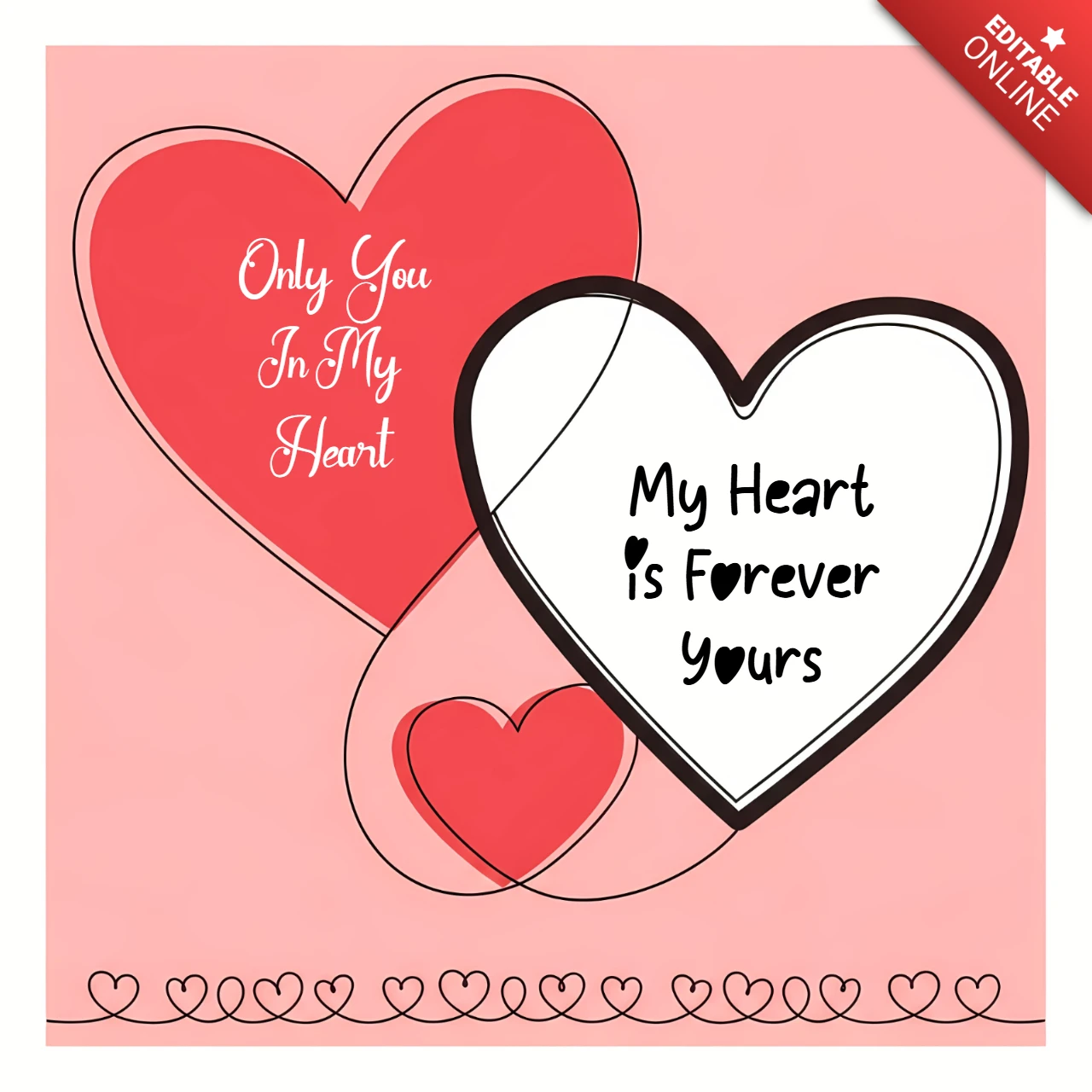 Heartfelt Love Design Template for Greeting Cards