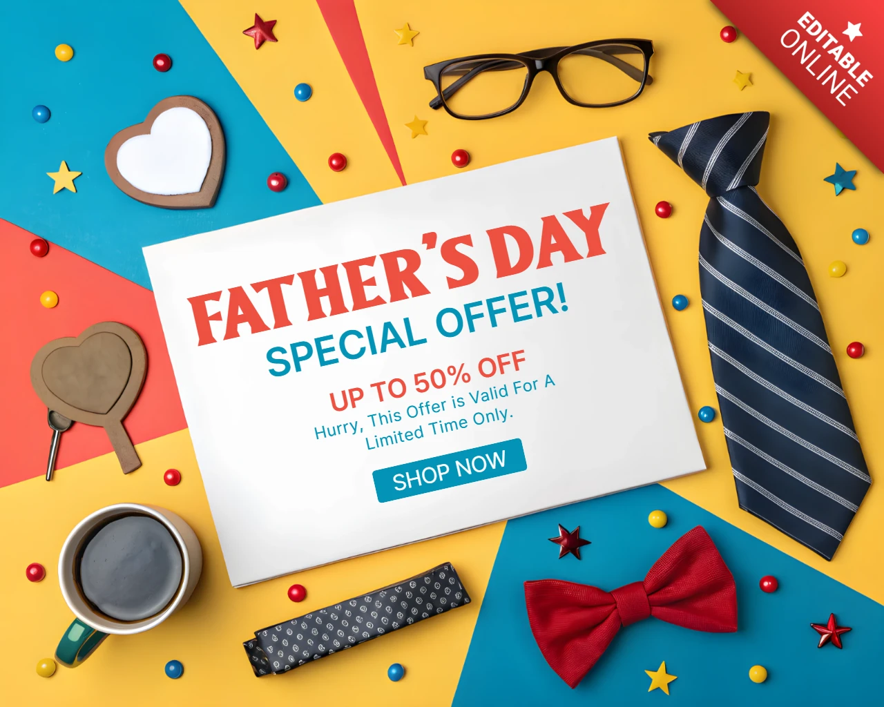 Colorful Father's Day Sale Template – Editable Design for Promotions