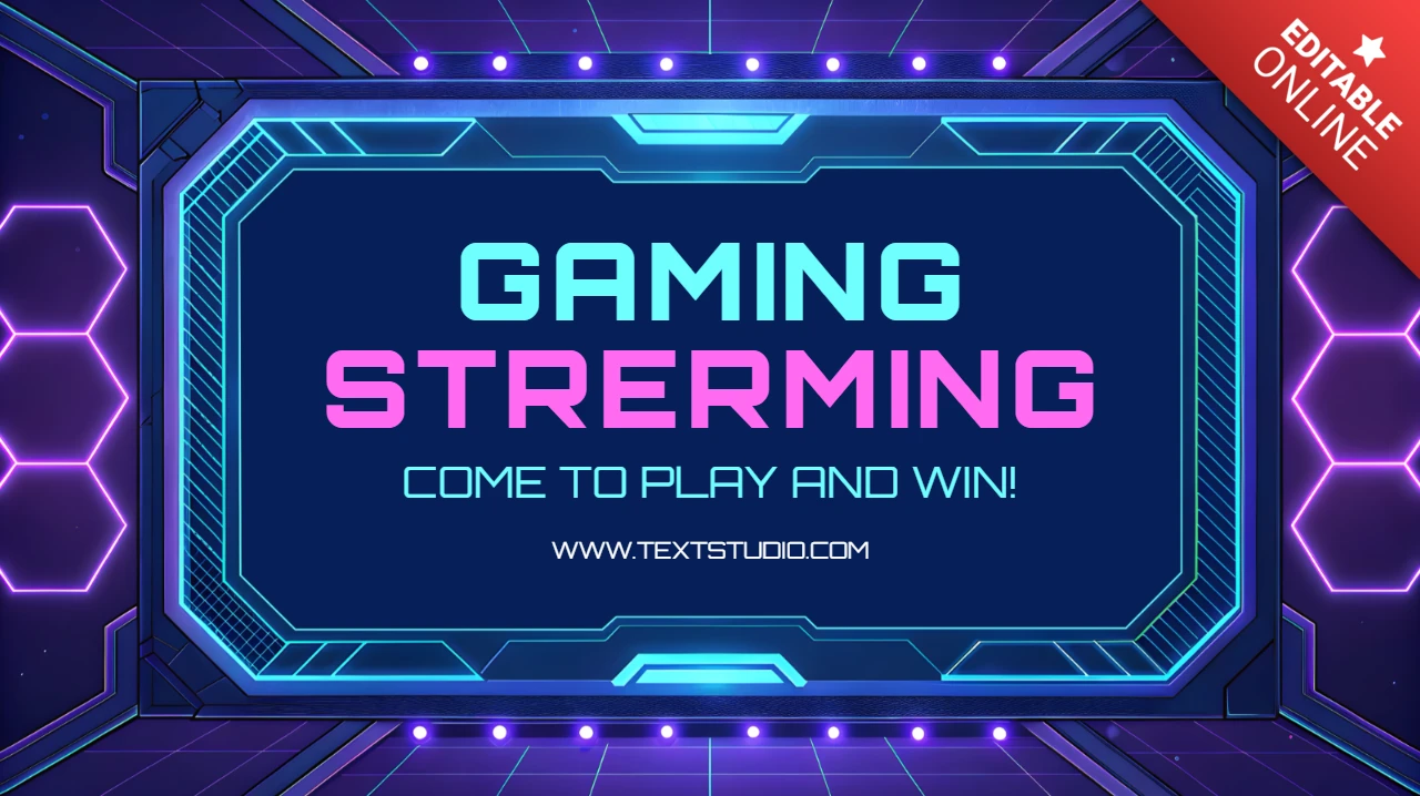 Futuristic Gaming Stream Template with Neon Design Elements