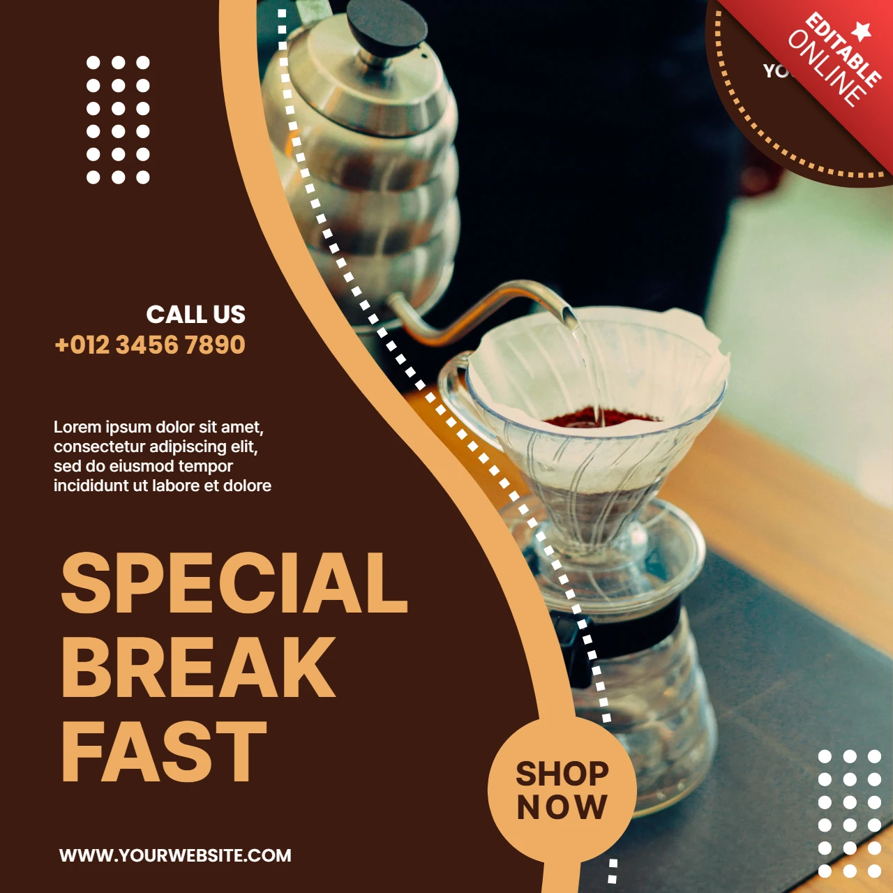 Retro Coffee Promotional Social Media Post Design Template