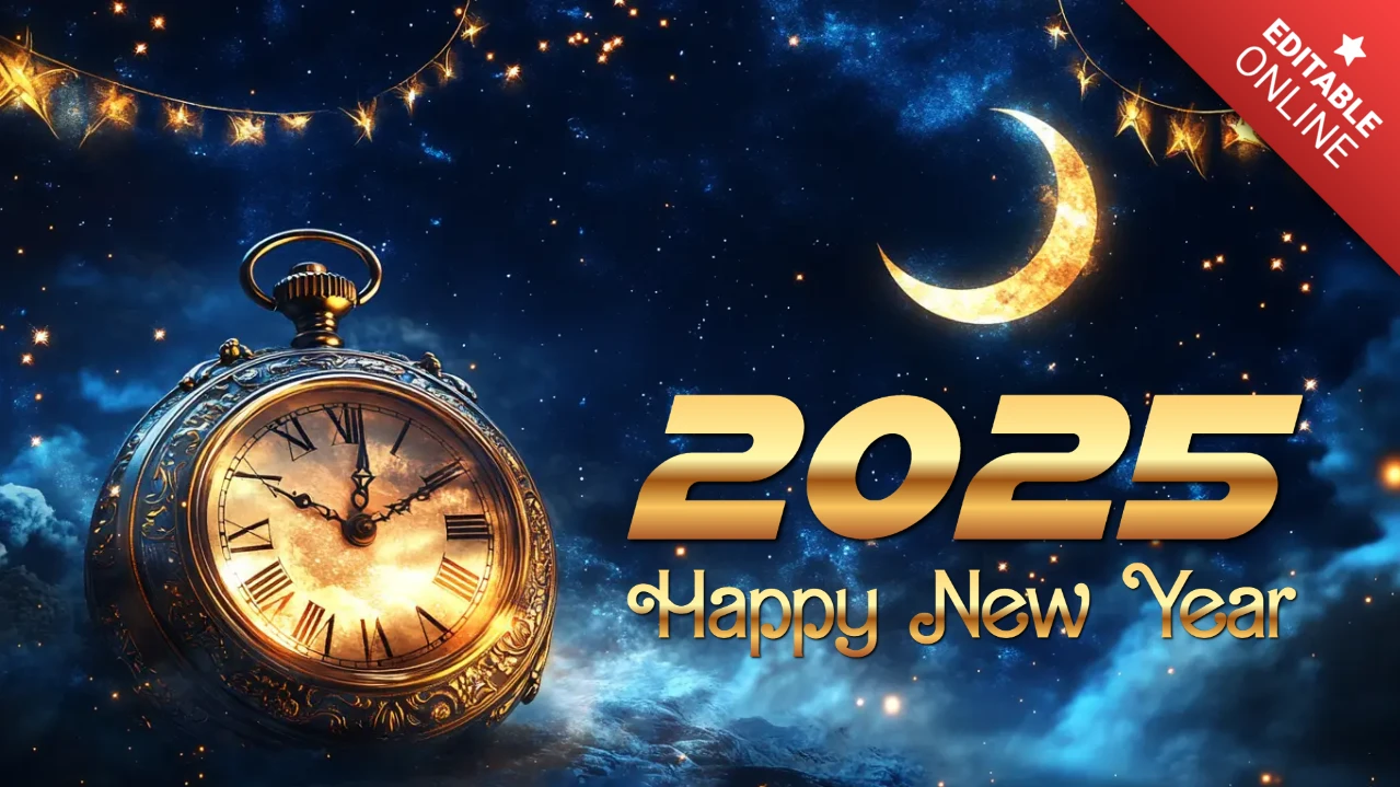 2025 happy new year festive night design template