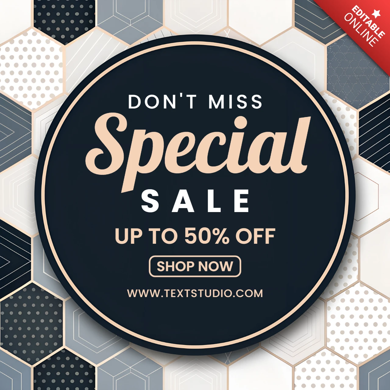 Geometric Design Template for Promotional Sale Posters