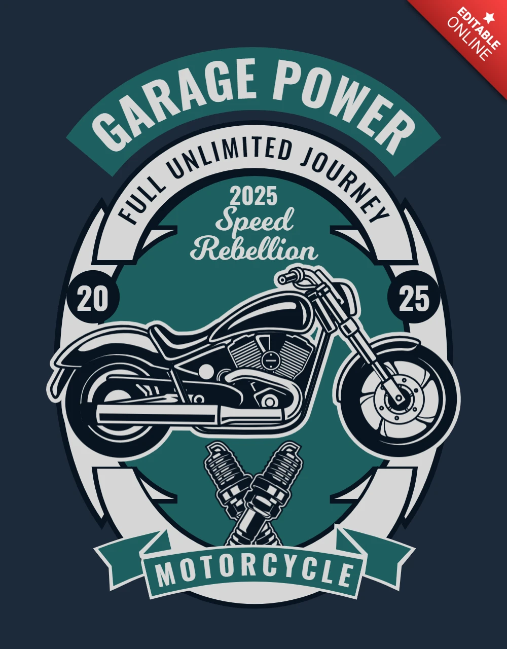 Speed-Rebellion-Motorrad-T-Shirt-Design-Vorlage