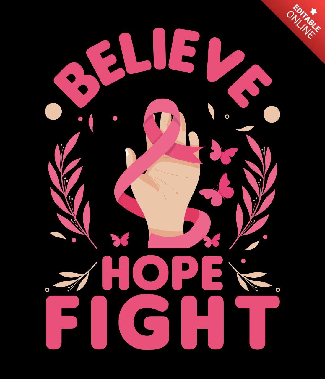 Design di t-shirt per il mese della consapevolezza del cancro al seno