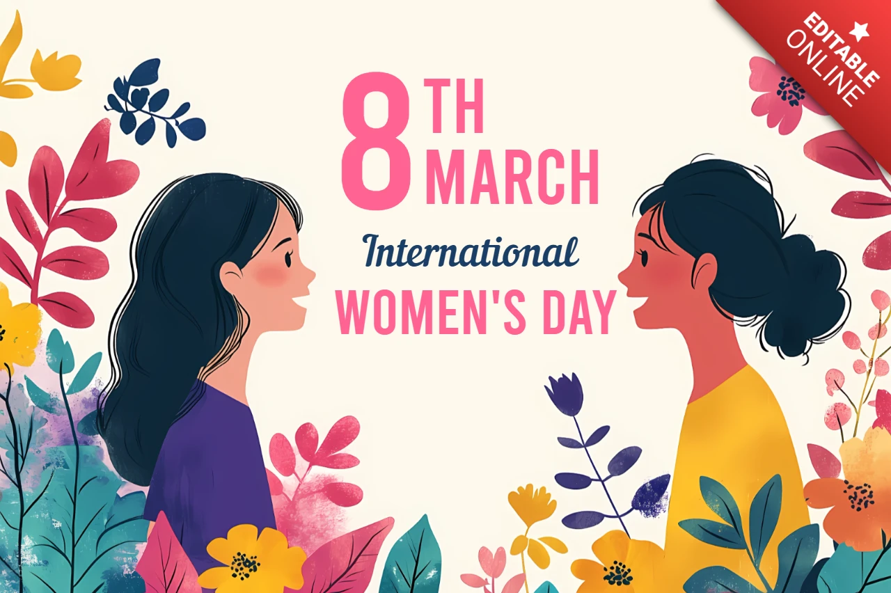 Editable International Women's Day Template for March 8th Celebrations