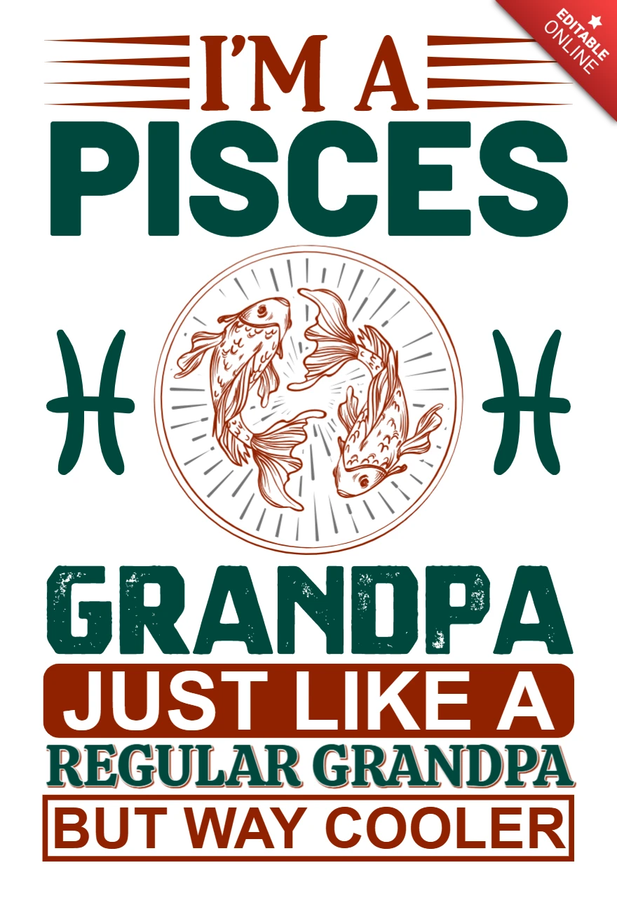 Fische Opa Retro Typografie Design Vorlage