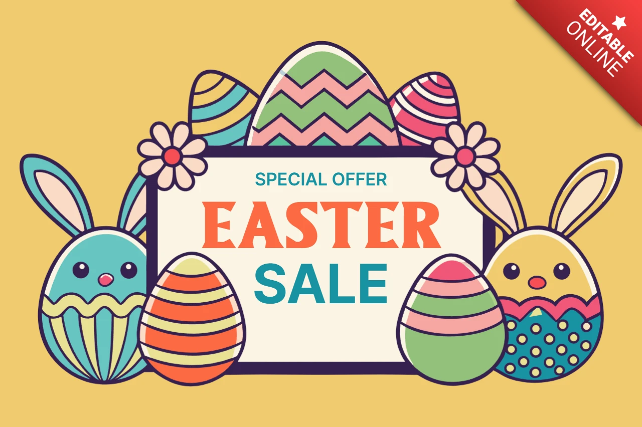 Colorful Easter Sale Design Template for Special Offers