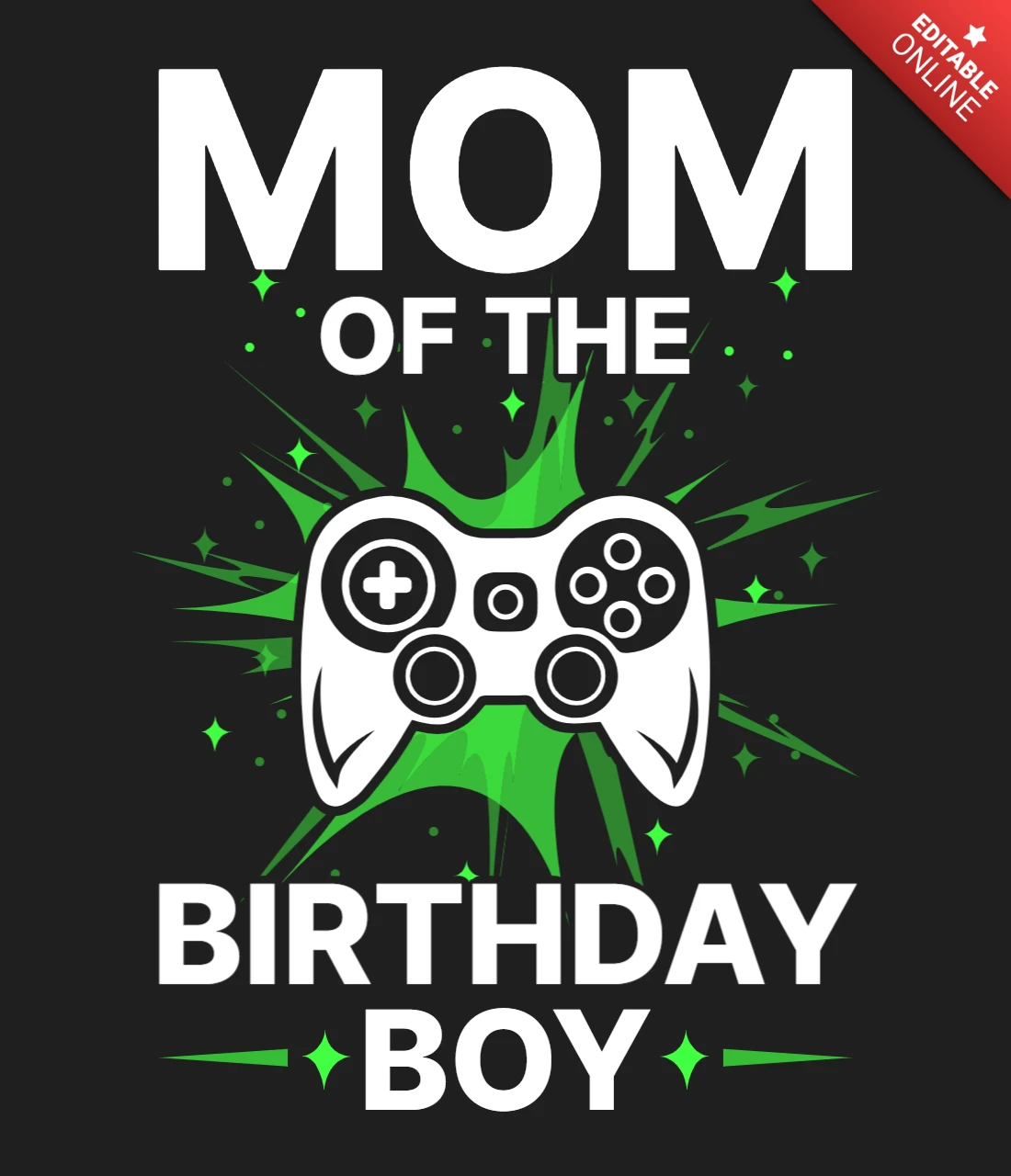 Mom Of The Birthday Boy Gaming T-Shirt Design Template