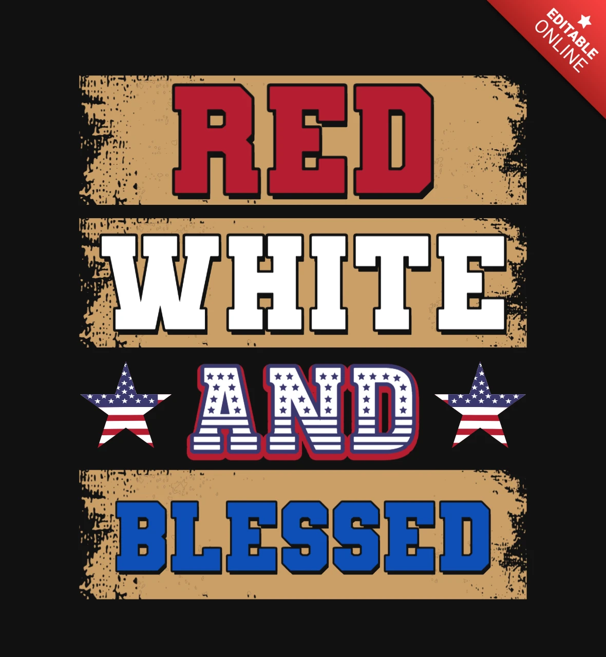 Red white and blessed usa patriotic t-shirt template