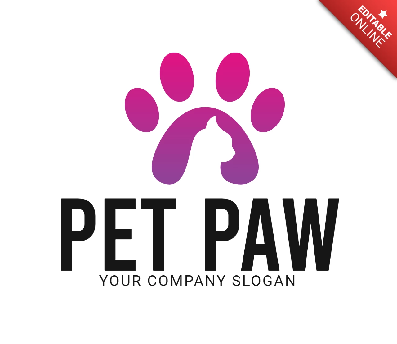 Modelo de design de logotipo de pata de animal de estimação