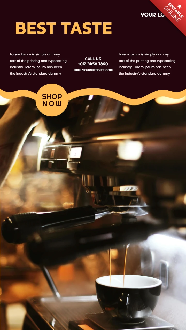 Modello di design del post di instagram di Best Taste Coffee
