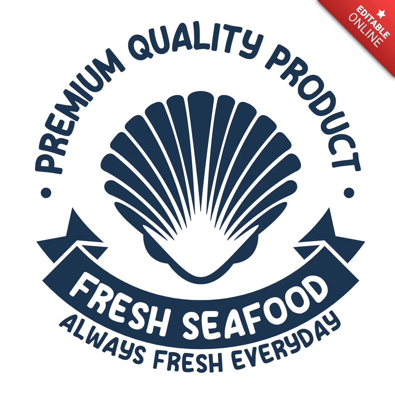 Fresh Seafood Logo Design Template