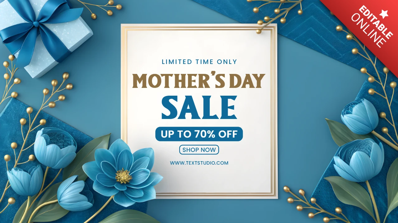 Elegant Mother's Day Sale Template Design with Floral Accents