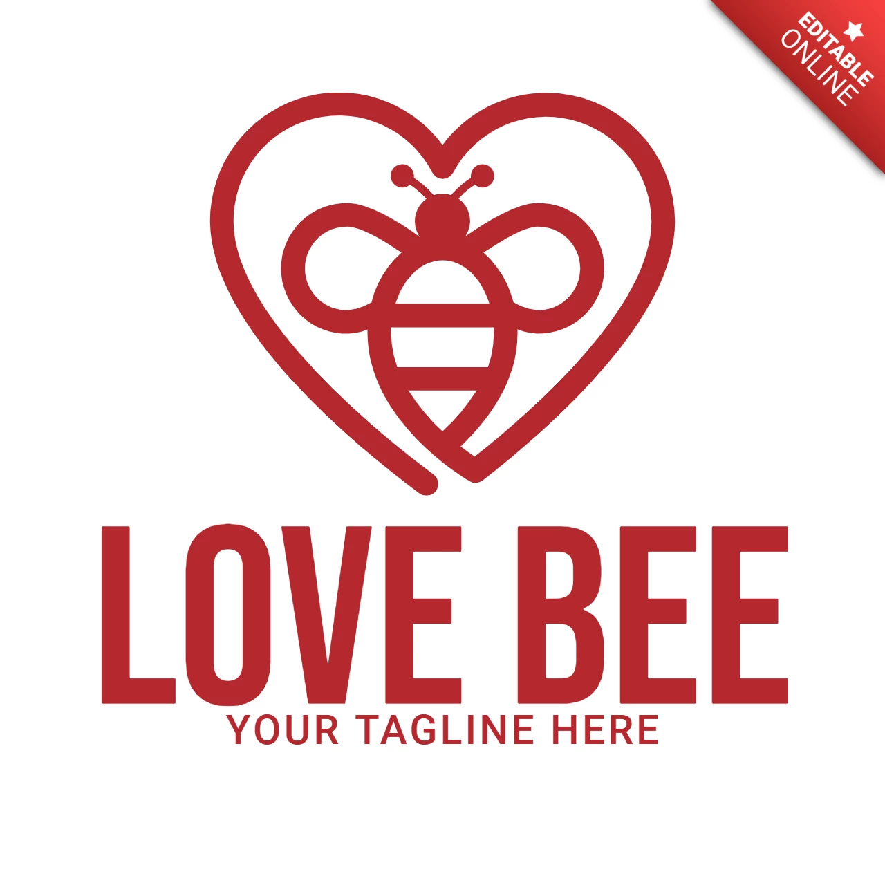 Liebe biene logo entwurfsvorlage