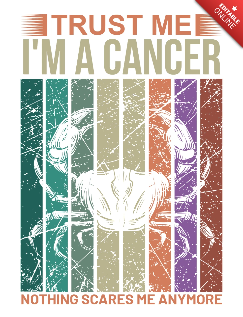Vintage-Inspired Cancer Zodiac Design Template: Trust Me, I'm a Cancer