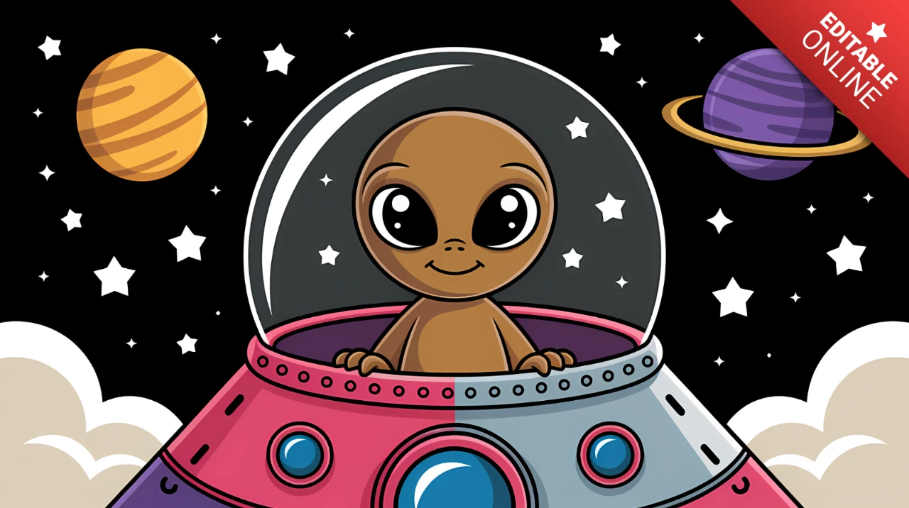 Fun Alien Adventure Design Template for Kids