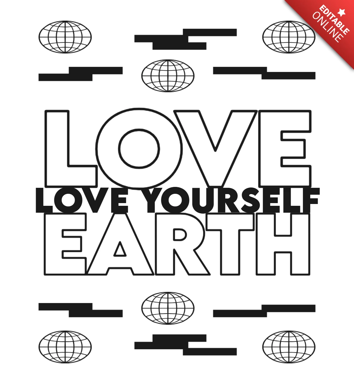 Hou van jezelf aarde zelfliefde ontmoet planeet zorg t-shirt ontwerp sjabloon