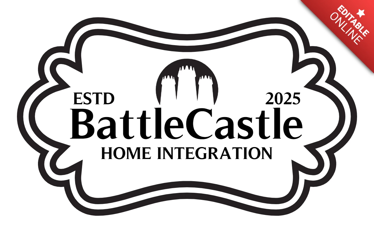 Modelo de design de logotipo de emblema elegante de castelo de batalha