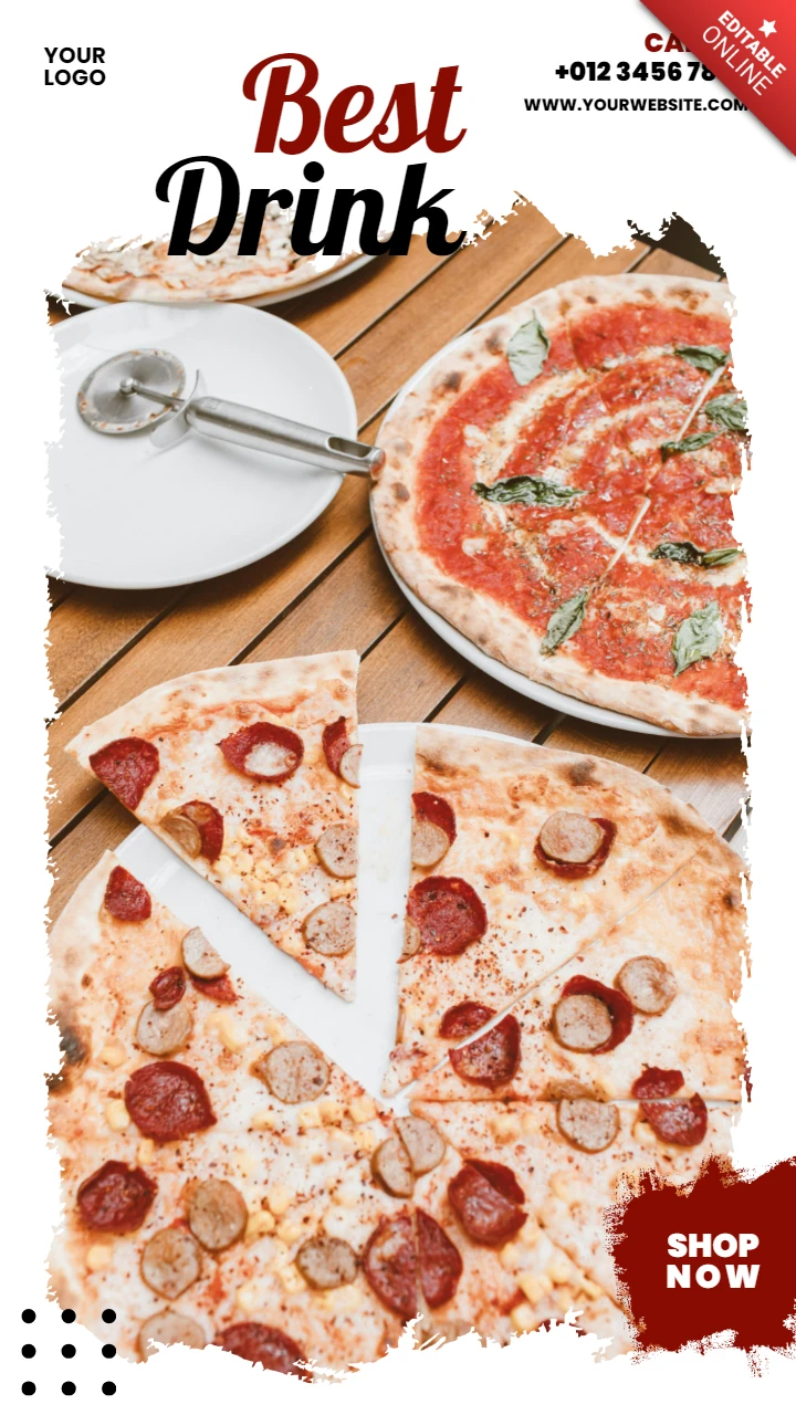 Helle weiße Anzeige Restaurant Instagram Geschichte Post Design Vorlage