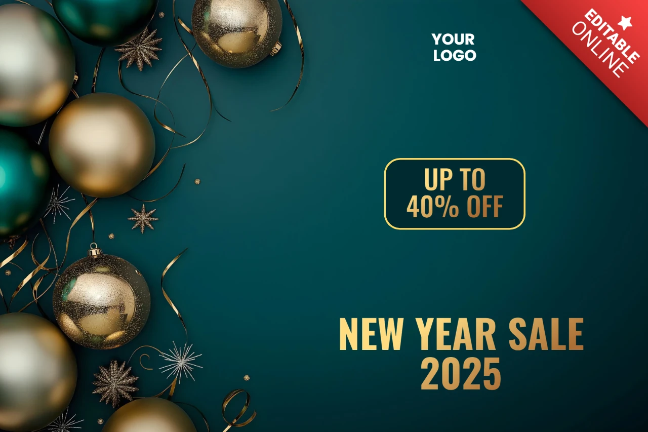 2025 Vibrant New Year Sale Banner Design Template