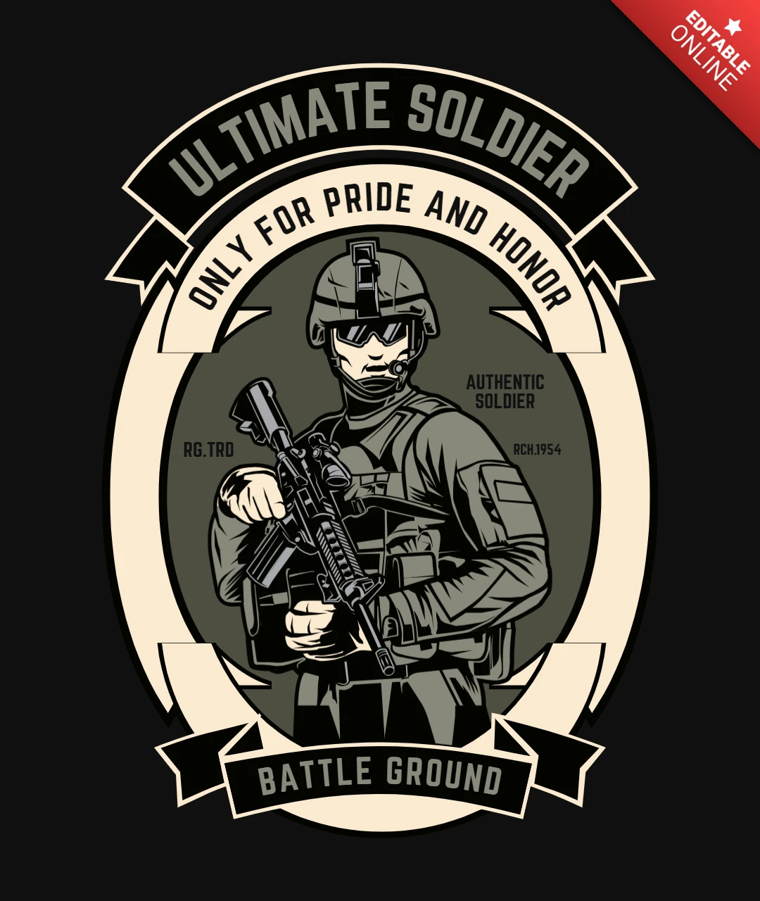 Ultimate Soldier T-Shirt Design Template