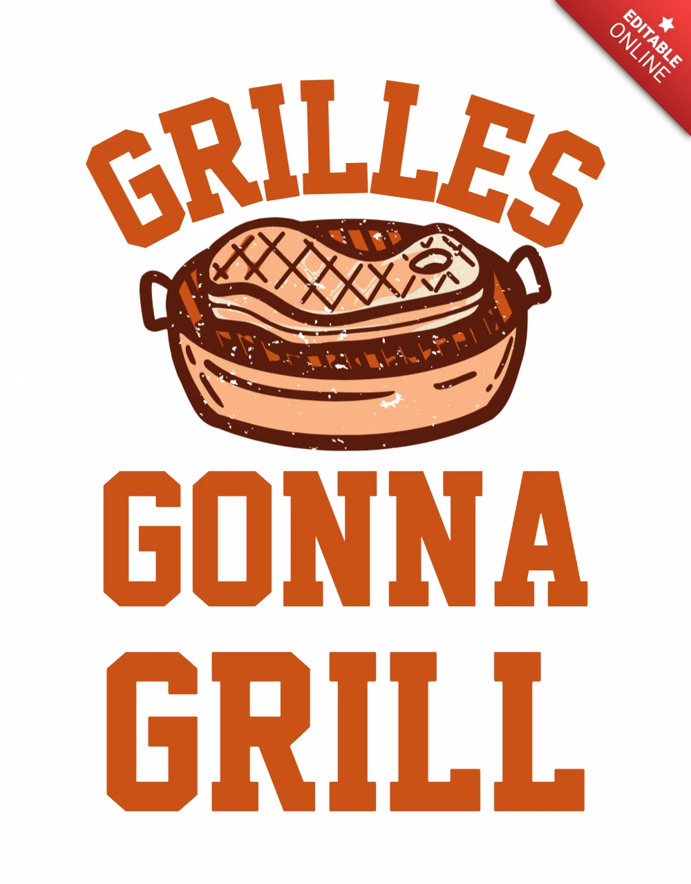 Grilled Meat Vintage T-shirt Design Template