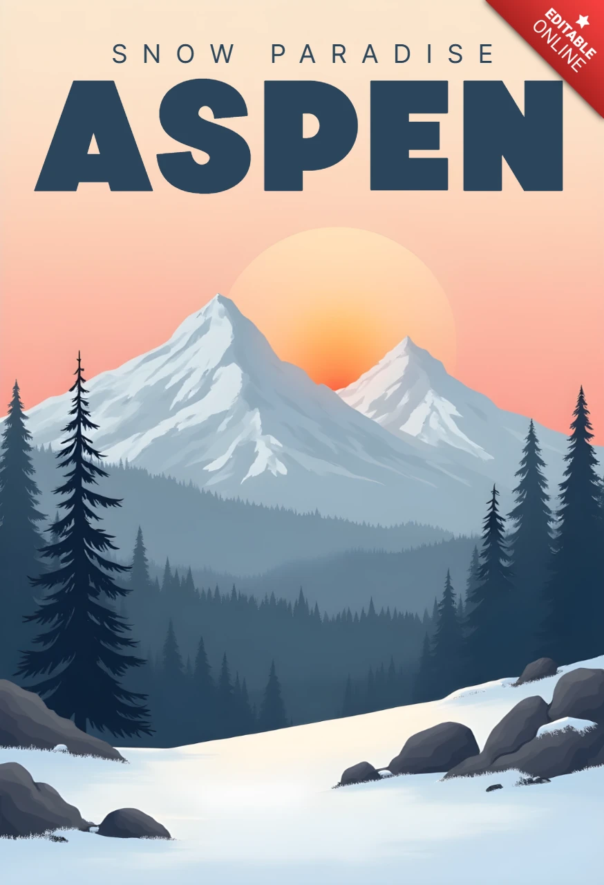 Berglandschaftsdesign-Vorlage für Reiseposter