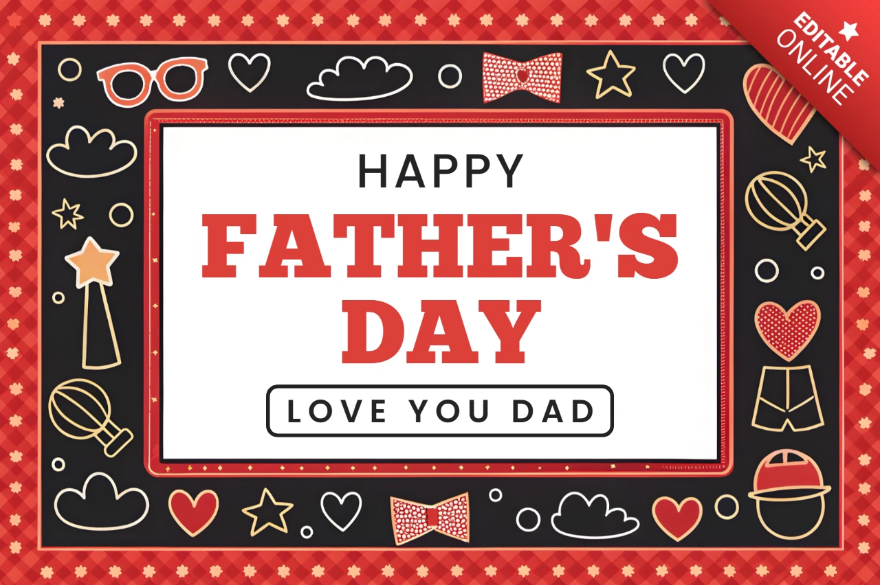 Happy Father's Day Retro Design Template for Heartfelt Messages