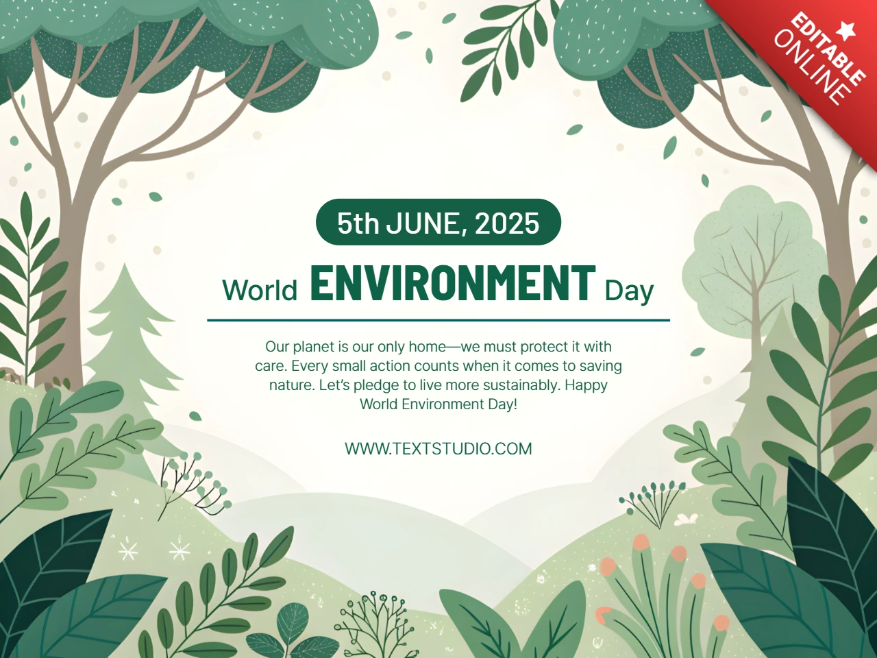 Nature-Inspired Editable Template for World Environment Day Celebration Design