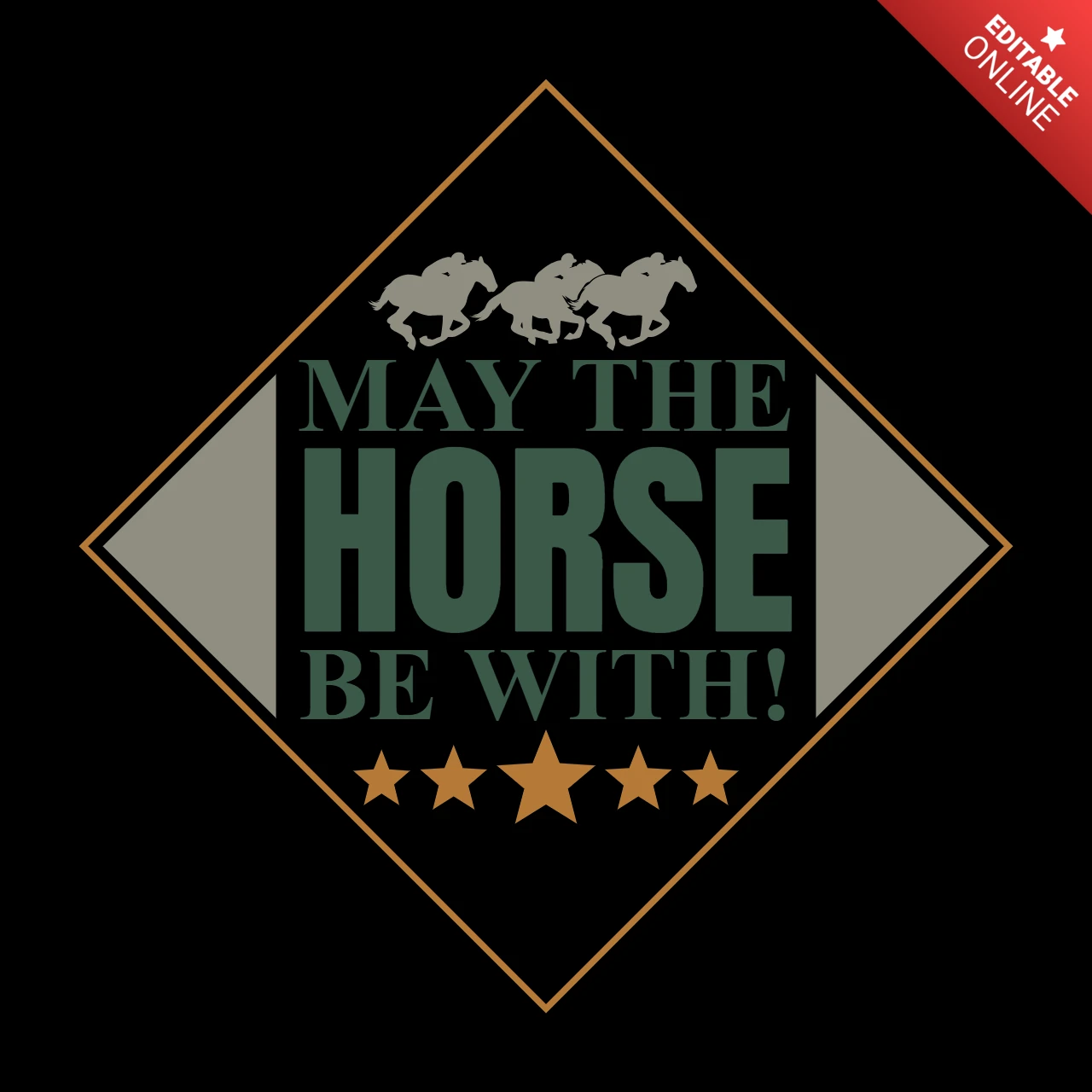 May the Horse Be With You Horse Racing T-Shirt Design Template