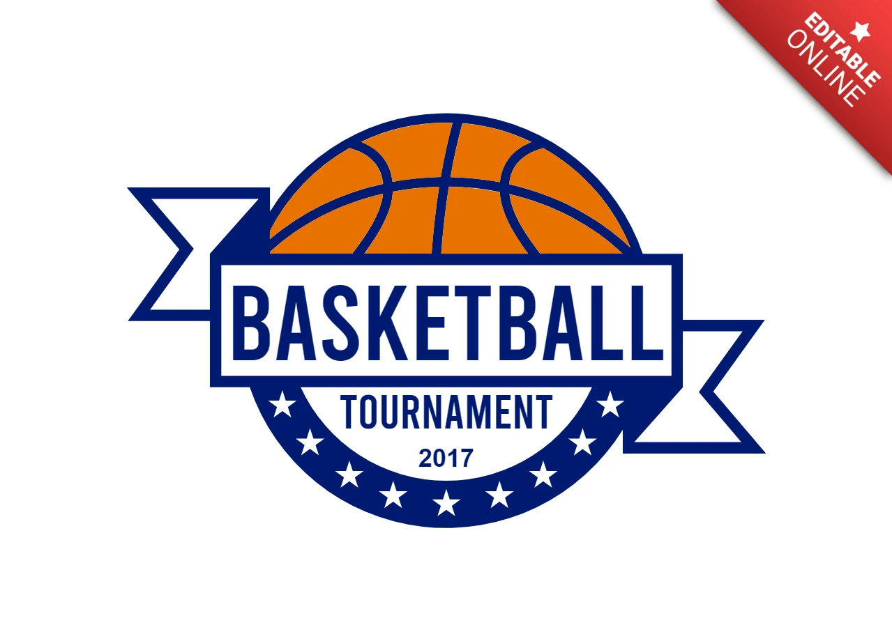 Basketball Tournament Championship Sports Logo Design Template