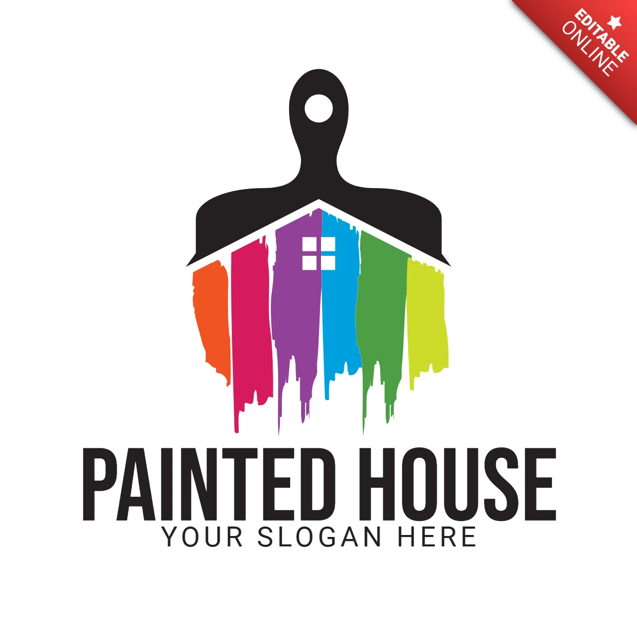 Painted House Logo Design Template