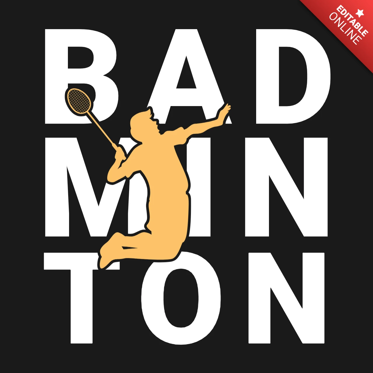 Dynamisches badminton t-shirt design vorlage