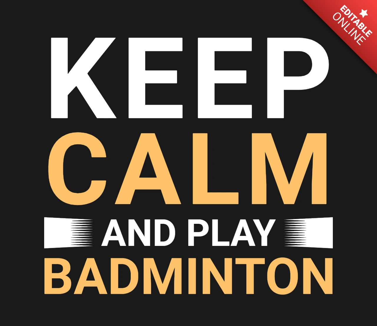Keep Calm And Play Badminton T-Shirt Design Template