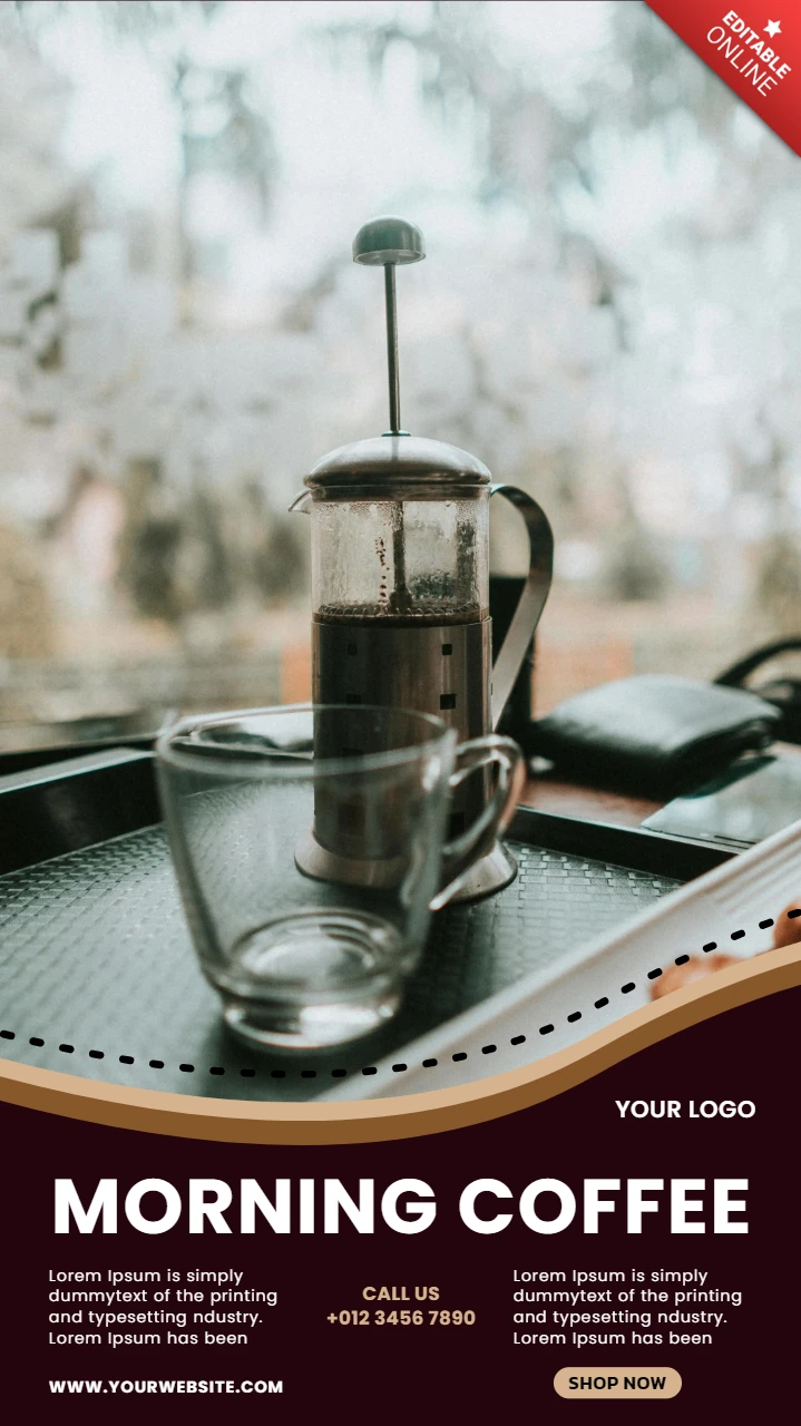 Coffee Shop Instagram Story Post Design Template