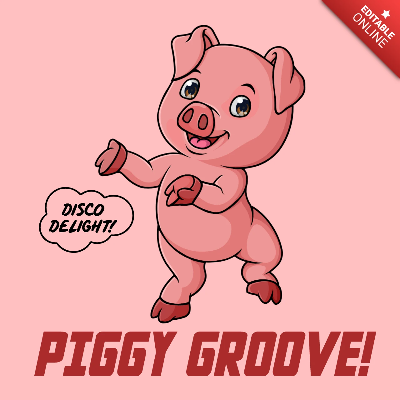 Modèle de conception de Piggy groove disco pour des projets amusants et ludiques