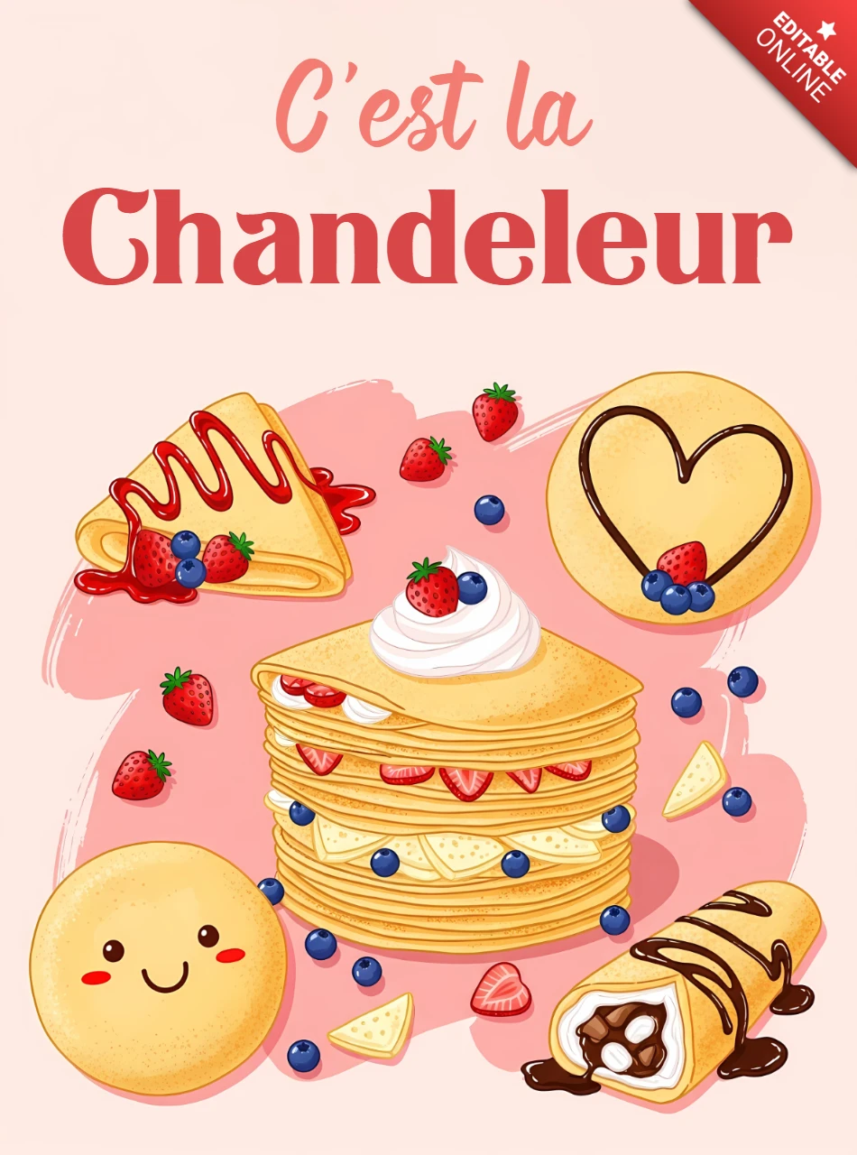 Speelse pannenkoekontwerp sjabloon voor chandeleur viering