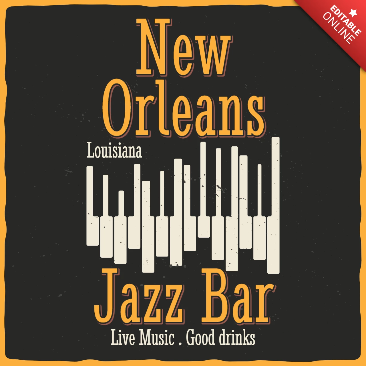 New orleans jazz bar t-shirt design vorlage