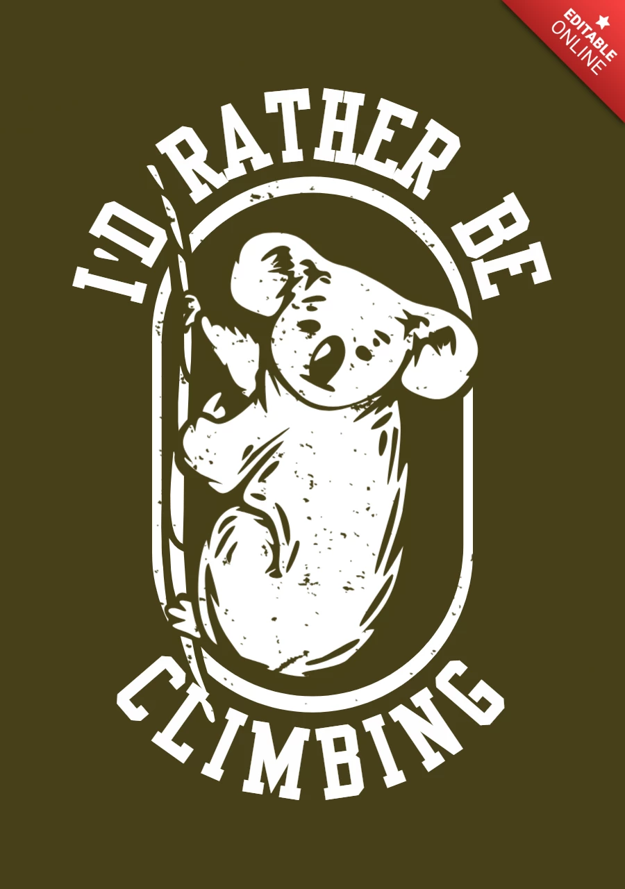Modèle de conception de logo d'escalade de koala vintage