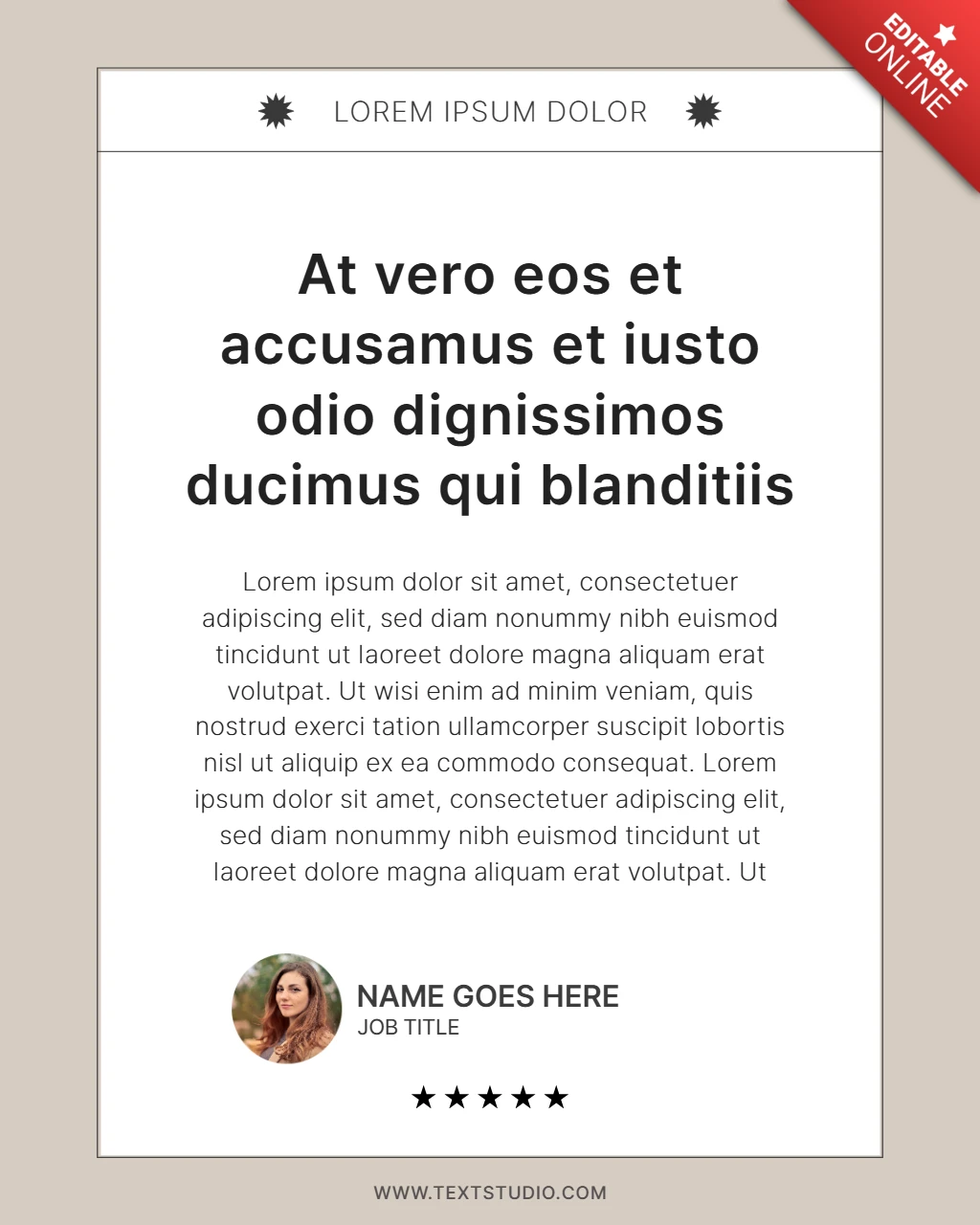 Professional Testimonial Instagram Post Design Template