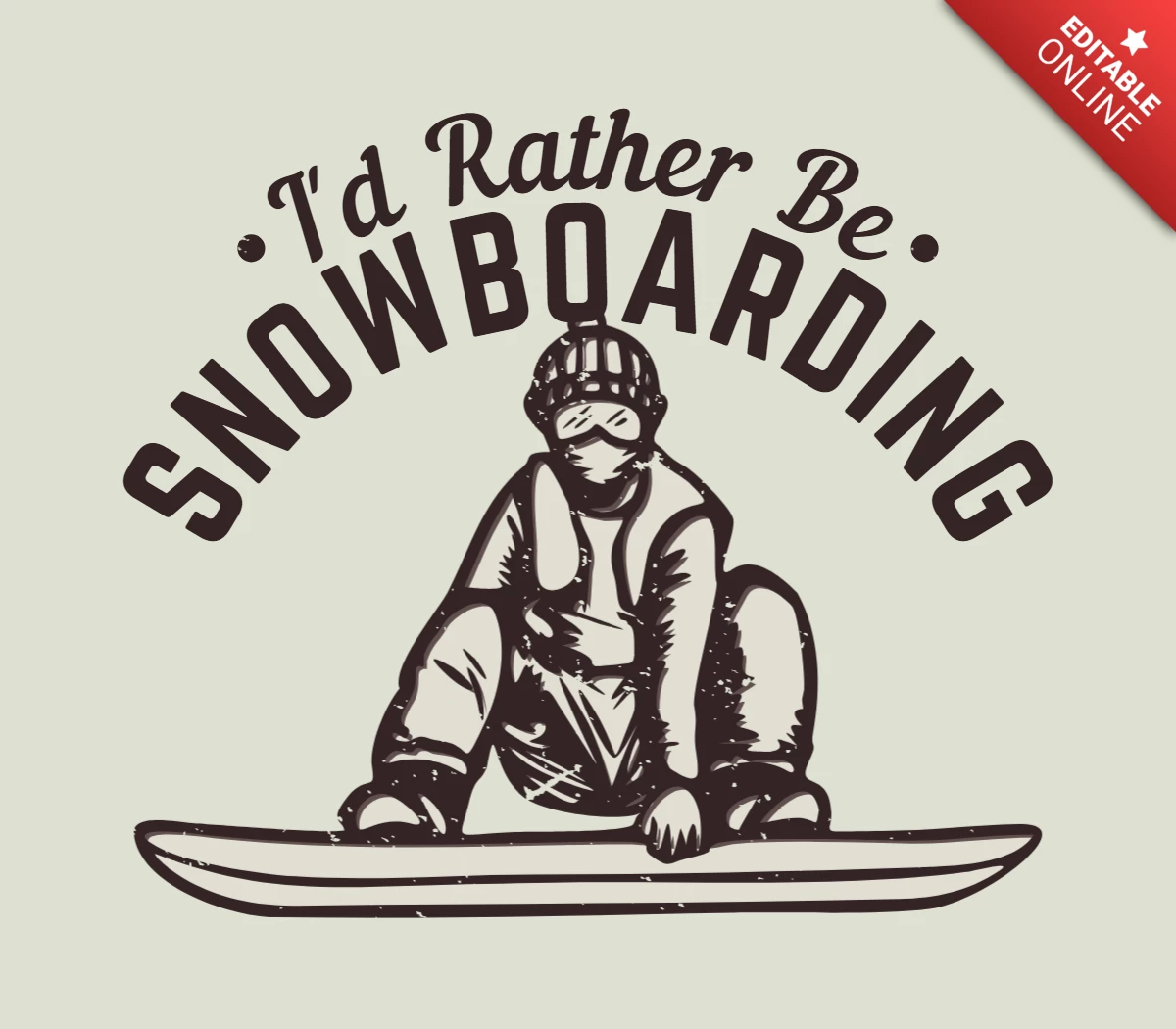 Modèle de t-shirt vintage pour le snowboard et le snowboarder