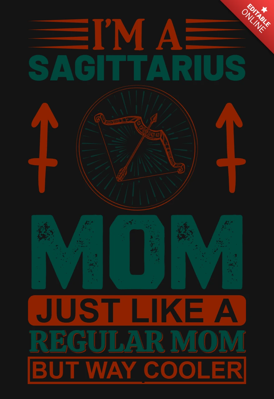Ich bin ein sagittarius mutter sternzeichen t-shirt design vorlage