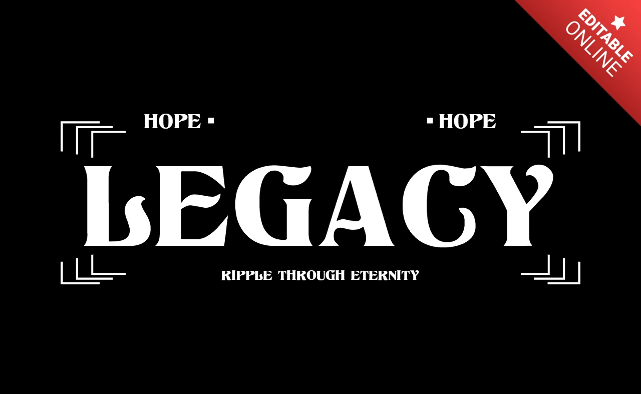 Legacy fette Typografie mit Hoffnungssymbolen & ewigem Einflussbotschaft T-Shirt-Designvorlage